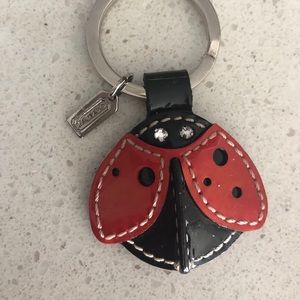 Coach ladybug leather keychain